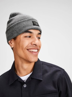 JACK&JONES ORIGINALS JACDNA BEANIE NOOS Grey Melange | Freewear JACDNA BEANIE NOOS - www.freewear.nl - Freewear