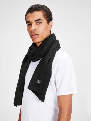 JACK&JONES ORIGINALS JACDNA KNIT SCARF NOOS Black | Freewear JACDNA KNIT SCARF NOOS - www.freewear.nl - Freewear