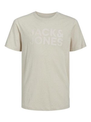 jack en jones boys JJECORP LOGO TEE SS O-NECK NOOS JNR Moonbeam/JR /Large Print | Freewear