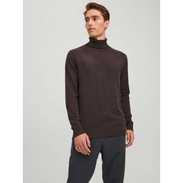 Jack & Jones:JACK&JONES ESSENTIALS JJEEMIL KNIT ROLL NECK NOOS Mulch/TWIST | Freewear JJEEMIL KNIT ROLL NECK NOOS - www.freewear.nl - Freewear