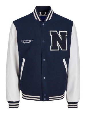 JACK&JONES ORIGINALS JORCOLLEGE WOOL BLEND BOMBER NOOS Total Eclipse | Freewear JORCOLLEGE WOOL BLEND BOMBER NOOS - www.freewear.nl - Freewear