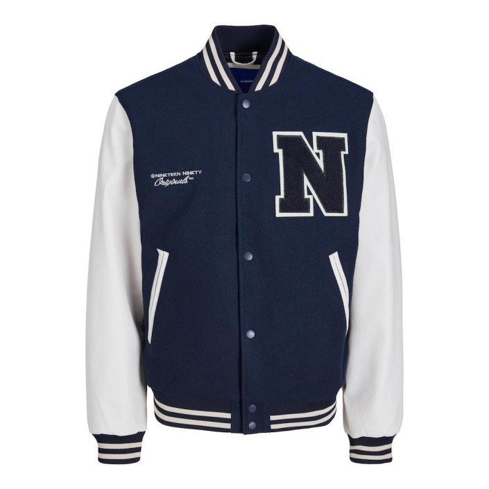 JACK&JONES ORIGINALS JORCOLLEGE WOOL BLEND BOMBER NOOS Total Eclipse | Freewear JORCOLLEGE WOOL BLEND BOMBER NOOS - www.freewear.nl - Freewear