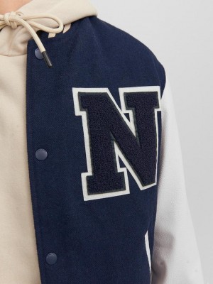 JACK&JONES ORIGINALS JORCOLLEGE WOOL BLEND BOMBER NOOS Total Eclipse | Freewear JORCOLLEGE WOOL BLEND BOMBER NOOS - www.freewear.nl - Freewear
