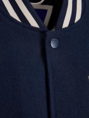 JACK&JONES ORIGINALS JORCOLLEGE WOOL BLEND BOMBER NOOS Total Eclipse | Freewear JORCOLLEGE WOOL BLEND BOMBER NOOS - www.freewear.nl - Freewear