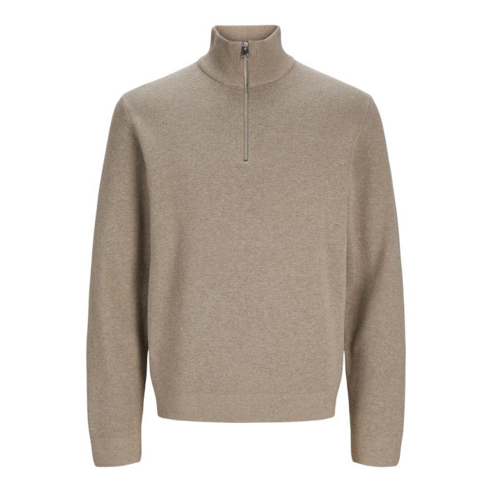 JACK%JONES PREMIUM JPRBLAMILANO STITCH KNIT HALF ZIP S: Greige/Melange | Freewear JPRBLAMILANO STITCH KNIT HALF ZIP S: - www.freewear.nl - Freewear