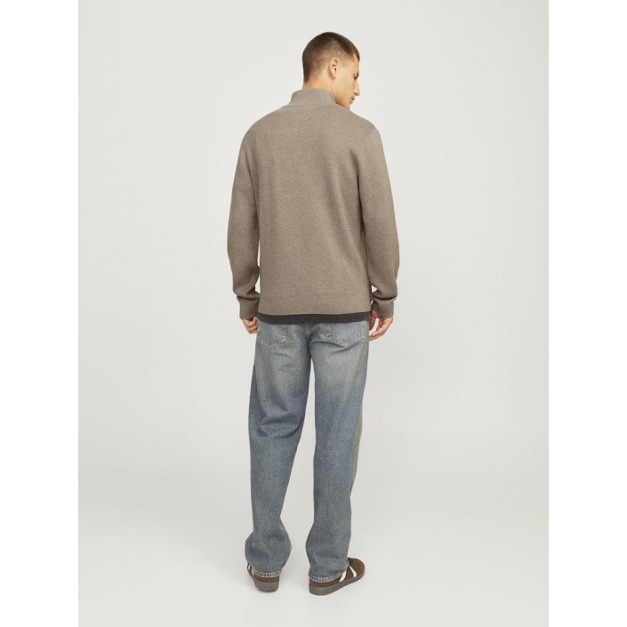 JACK%JONES PREMIUM JPRBLAMILANO STITCH KNIT HALF ZIP S: Greige/Melange | Freewear JPRBLAMILANO STITCH KNIT HALF ZIP S: - www.freewear.nl - Freewear