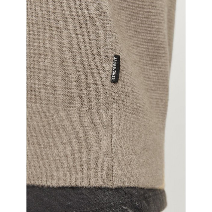 JACK%JONES PREMIUM JPRBLAMILANO STITCH KNIT HALF ZIP S: Greige/Melange | Freewear JPRBLAMILANO STITCH KNIT HALF ZIP S: - www.freewear.nl - Freewear