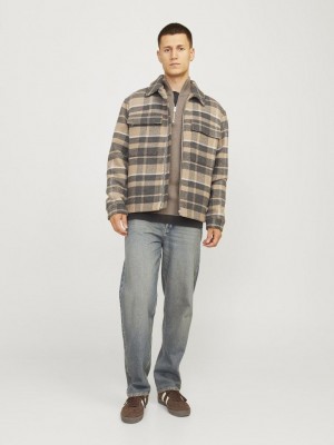 JACK%JONES PREMIUM JPRBLAMILANO STITCH KNIT HALF ZIP S: Greige/Melange | Freewear JPRBLAMILANO STITCH KNIT HALF ZIP S: - www.freewear.nl - Freewear