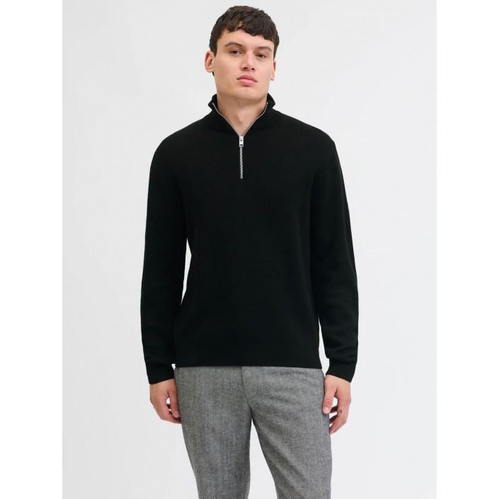 JACK%JONES PREMIUM JPRBLAMILANO STITCH KNIT HALF ZIP S: Black | Freewear JPRBLAMILANO STITCH KNIT HALF ZIP S: - www.freewear.nl - Freewear