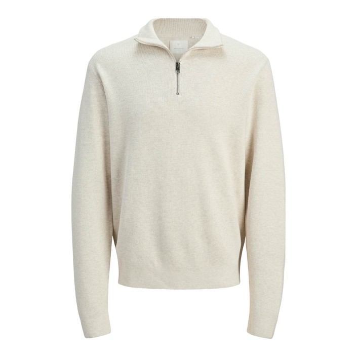 JACK%JONES PREMIUM JPRBLAMILANO STITCH KNIT HALF ZIP S: Cloud Dancer/Melange | Freewear JPRBLAMILANO STITCH KNIT HALF ZIP S: - www.freewear.nl - Freewear