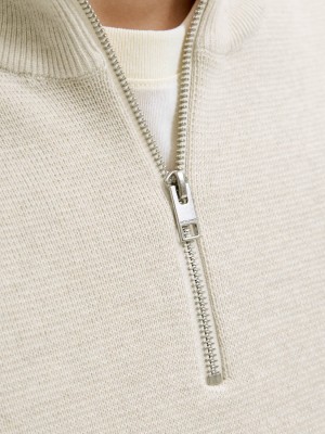 JACK%JONES PREMIUM JPRBLAMILANO STITCH KNIT HALF ZIP S: Cloud Dancer/Melange | Freewear JPRBLAMILANO STITCH KNIT HALF ZIP S: - www.freewear.nl - Freewear