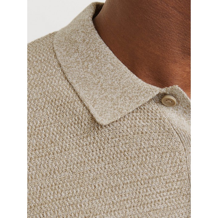 Jack & Jones:JACK&JONES ESSENTIALS JJEGEORGE KNIT POLO SS SN Coriander/w. Cloud Dancer | Freewear JJEGEORGE KNIT POLO SS SN - www.freewear.nl - Freewear