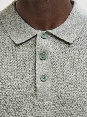 Jack & Jones:JACK&JONES ESSENTIALS JJEGEORGE KNIT POLO SS SN Iceberg Green/w. Cloud Dancer | Freewear JJEGEORGE KNIT POLO SS SN - www.freewear.nl - Freewear
