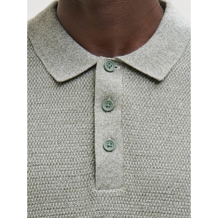 Jack & Jones:JACK&JONES ESSENTIALS JJEGEORGE KNIT POLO SS SN Iceberg Green/w. Cloud Dancer | Freewear JJEGEORGE KNIT POLO SS SN - www.freewear.nl - Freewear
