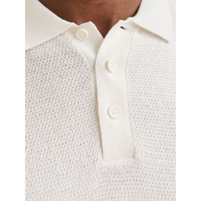 Jack & Jones:JACK&JONES ESSENTIALS JJEGEORGE KNIT POLO SS SN Cloud Dancer | Freewear JJEGEORGE KNIT POLO SS SN - www.freewear.nl - Freewear