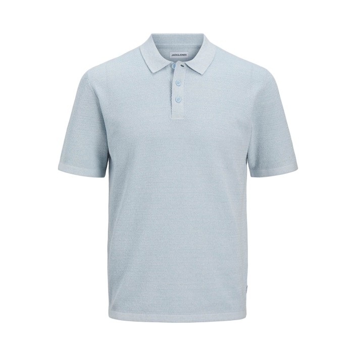 Jack & Jones:JACK&JONES ESSENTIALS JJEGEORGE KNIT POLO SS SN Chambray Blue/w. Cloud Dancer | Freewear JJEGEORGE KNIT POLO SS SN - www.freewear.nl - Freewear