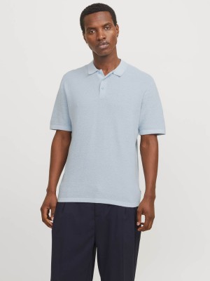 Jack & Jones:JACK&JONES ESSENTIALS JJEGEORGE KNIT POLO SS SN Chambray Blue/w. Cloud Dancer | Freewear JJEGEORGE KNIT POLO SS SN - www.freewear.nl - Freewear