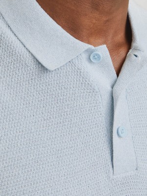 Jack & Jones:JACK&JONES ESSENTIALS JJEGEORGE KNIT POLO SS SN Chambray Blue/w. Cloud Dancer | Freewear JJEGEORGE KNIT POLO SS SN - www.freewear.nl - Freewear