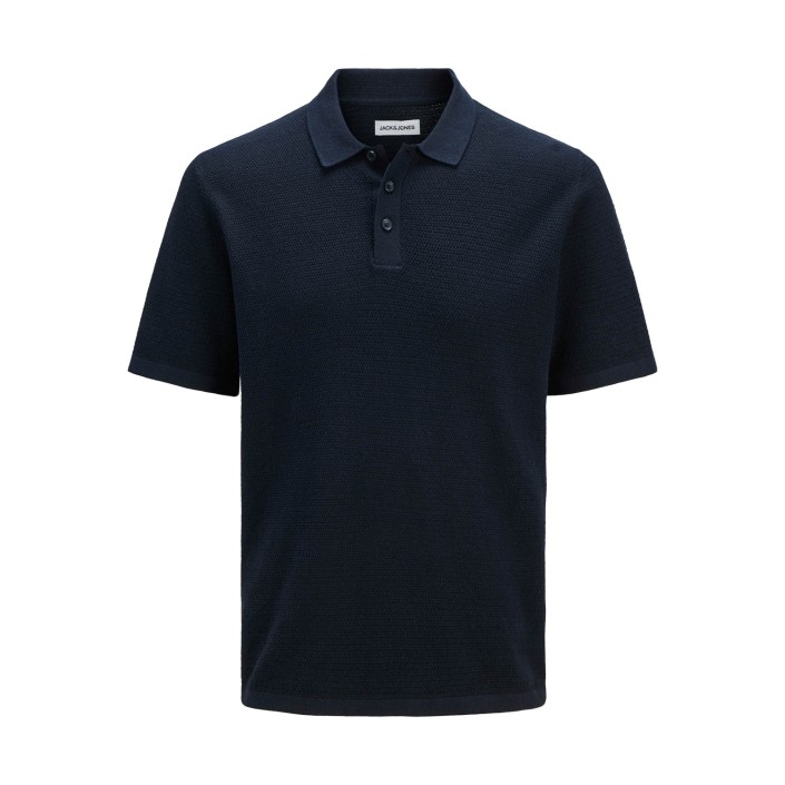 Jack & Jones:JACK&JONES ESSENTIALS JJEGEORGE KNIT POLO SS SN Navy Blazer | Freewear JJEGEORGE KNIT POLO SS SN - www.freewear.nl - Freewear