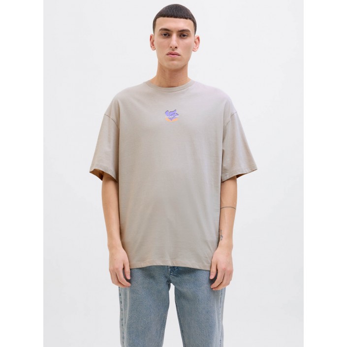JACK&JONES ORIGINALS JJEAMES TEE SS CREW NECK Moonbeam | Freewear JJEAMES TEE SS CREW NECK - www.freewear.nl - Freewear