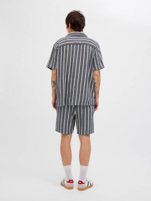 JACK&JONES ORIGINALS JORCOBA STRIPE RESORT SHIRT SS SN Ocean Cavern | Freewear JORCOBA STRIPE RESORT SHIRT SS SN - www.freewear.nl - Freewear