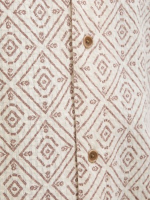 JACK%JONES PREMIUM JPRBLUVINCENT PRINT RESORT S/S SHIR: Oatmeal/RELAXED FIT | Freewear JPRBLUVINCENT PRINT RESORT S/S SHIR: - www.freewear.nl - Freewear