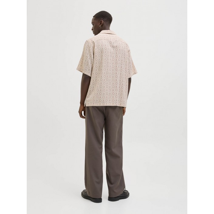 JACK%JONES PREMIUM JPRBLUVINCENT PRINT RESORT S/S SHIR: Oatmeal/RELAXED FIT | Freewear JPRBLUVINCENT PRINT RESORT S/S SHIR: - www.freewear.nl - Freewear