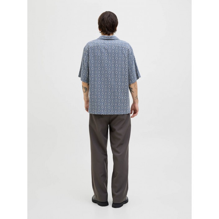 JACK%JONES PREMIUM JPRBLUVINCENT PRINT RESORT S/S SHIR: Bering Sea/RELAXED FIT | Freewear JPRBLUVINCENT PRINT RESORT S/S SHIR: - www.freewear.nl - Freewear
