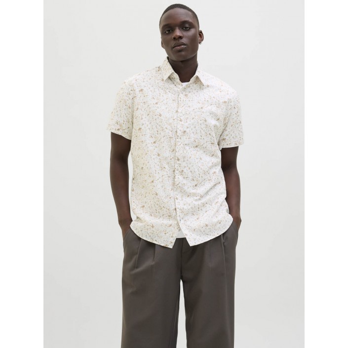JACK%JONES PREMIUM JPRBLASUMMER PRINT S/S SHIRT SN Cloud Dancer | Freewear JPRBLASUMMER PRINT S/S SHIRT SN - www.freewear.nl - Freewear