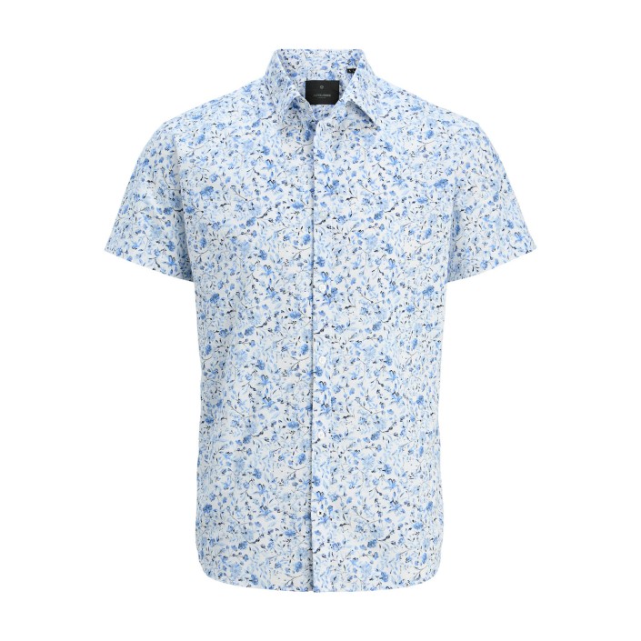 JACK%JONES PREMIUM JPRBLASUMMER PRINT S/S SHIRT SN Super Sonic | Freewear JPRBLASUMMER PRINT S/S SHIRT SN - www.freewear.nl - Freewear
