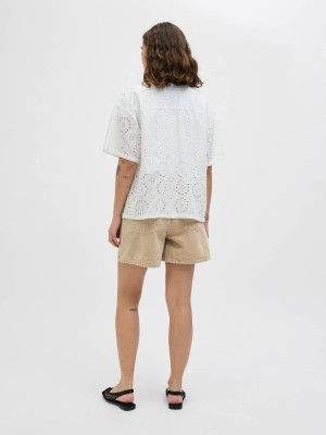 JACK&JONES ORIGINALS JXLAURA SHORT MW COLOR DENIM SHORTS: Desert Dust | Freewear JXLAURA SHORT MW COLOR DENIM SHORTS: - www.freewear.nl - Freewear