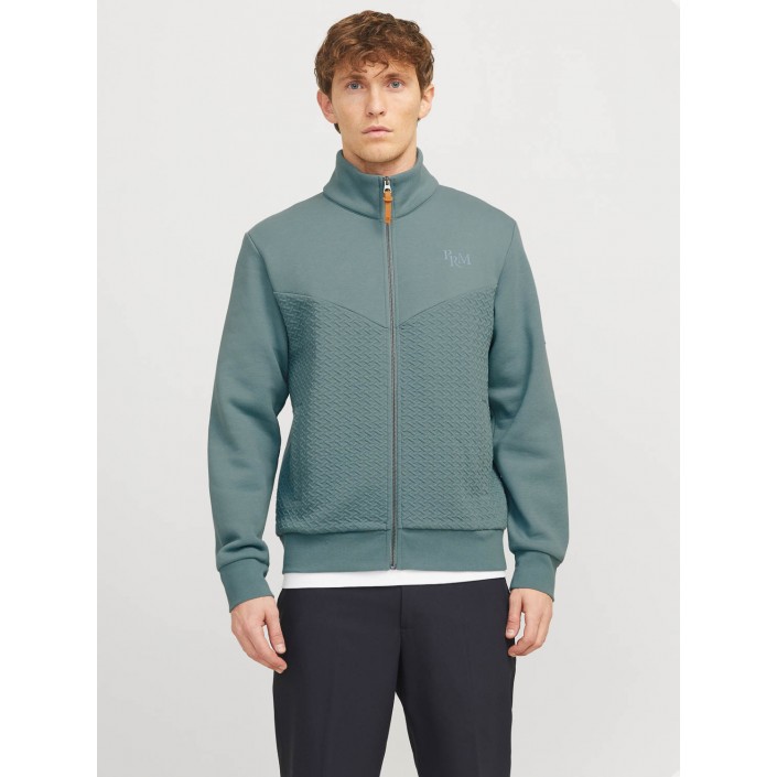 JACK%JONES PREMIUM JPRBLUFRANKIE SWEAT ZIP HIGH NECK Seaborne | Freewear JPRBLUFRANKIE SWEAT ZIP HIGH NECK - www.freewear.nl - Freewear