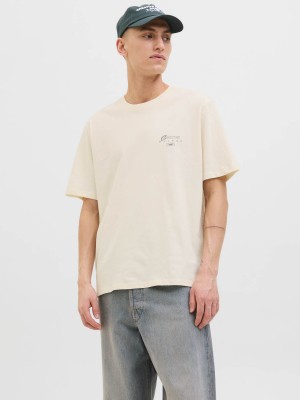 JACK&JONES ORIGINALS JORALMERIA WORLD TEE SS CREW NECK Antique White | Freewear JORALMERIA WORLD TEE SS CREW NECK - www.freewear.nl - Freewear