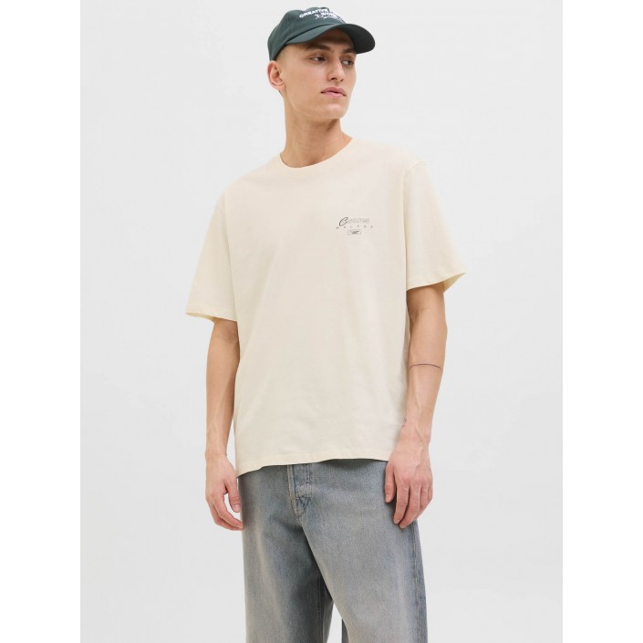 JACK&JONES ORIGINALS JORALMERIA WORLD TEE SS CREW NECK Antique White | Freewear JORALMERIA WORLD TEE SS CREW NECK - www.freewear.nl - Freewear