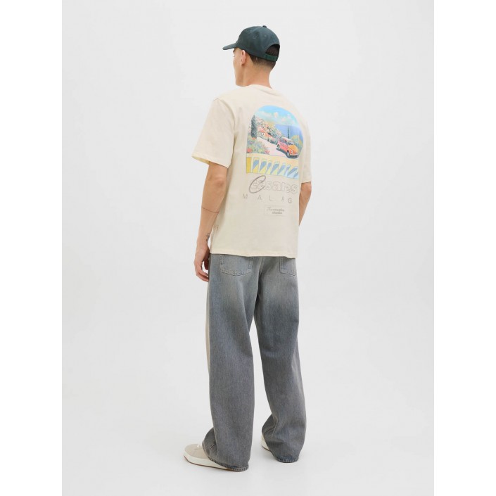 JACK&JONES ORIGINALS JORALMERIA WORLD TEE SS CREW NECK Antique White | Freewear JORALMERIA WORLD TEE SS CREW NECK - www.freewear.nl - Freewear