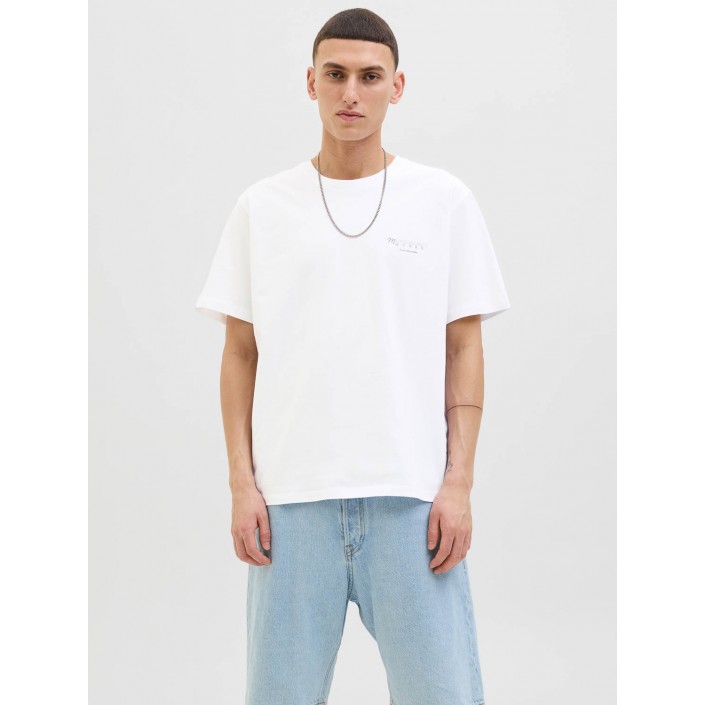 JACK&JONES ORIGINALS JORALMERIA WORLD TEE SS CREW NECK Bright White | Freewear JORALMERIA WORLD TEE SS CREW NECK - www.freewear.nl - Freewear