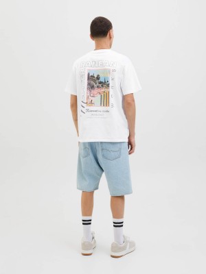 JACK&JONES ORIGINALS JORALMERIA WORLD TEE SS CREW NECK Bright White | Freewear JORALMERIA WORLD TEE SS CREW NECK - www.freewear.nl - Freewear