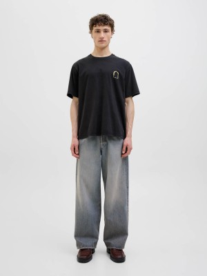 JACK&JONES ORIGINALS JORALMERIA WORLD TEE SS CREW NECK Black | Freewear JORALMERIA WORLD TEE SS CREW NECK - www.freewear.nl - Freewear