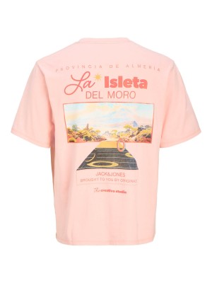 JACK&JONES ORIGINALS JORALMERIA WORLD TEE SS CREW NECK Tickled Pink | Freewear JORALMERIA WORLD TEE SS CREW NECK - www.freewear.nl - Freewear