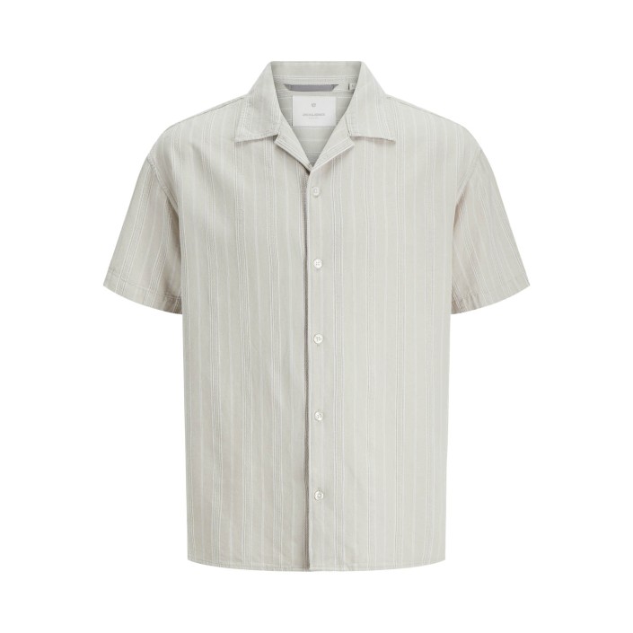 JACK%JONES PREMIUM JPRCCMONTANA DOBBY RESORT S/S SHIRT: Silver Lining | Freewear JPRCCMONTANA DOBBY RESORT S/S SHIRT: - www.freewear.nl - Freewear