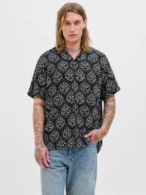 JACK&JONES ORIGINALS JORHYDRA NOTO SHIRT SS LN Black | Freewear JORHYDRA NOTO SHIRT SS LN - www.freewear.nl - Freewear