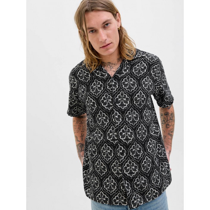 JACK&JONES ORIGINALS JORHYDRA NOTO SHIRT SS LN Black | Freewear JORHYDRA NOTO SHIRT SS LN - www.freewear.nl - Freewear