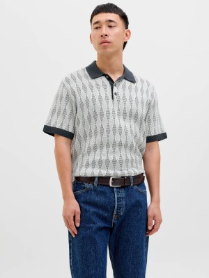 JACK%JONES PREMIUM JPRBLUJUDE KNIT JAQUARD POLO SS Blue Nights | Freewear JPRBLUJUDE KNIT JAQUARD POLO SS - www.freewear.nl - Freewear