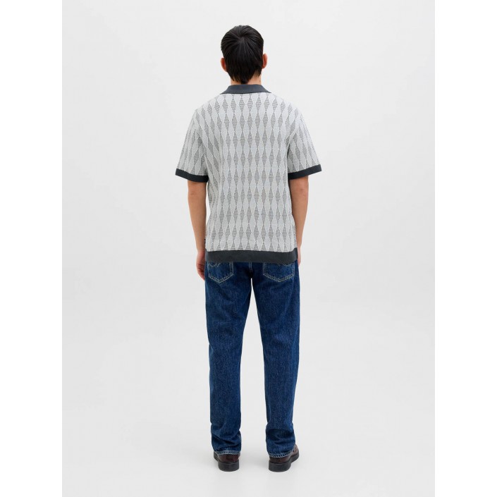 JACK%JONES PREMIUM JPRBLUJUDE KNIT JAQUARD POLO SS Blue Nights | Freewear JPRBLUJUDE KNIT JAQUARD POLO SS - www.freewear.nl - Freewear