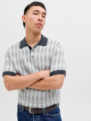 JACK%JONES PREMIUM JPRBLUJUDE KNIT JAQUARD POLO SS Blue Nights | Freewear JPRBLUJUDE KNIT JAQUARD POLO SS - www.freewear.nl - Freewear