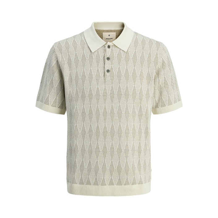 JACK%JONES PREMIUM JPRBLUJUDE KNIT JAQUARD POLO SS Whisper White | Freewear JPRBLUJUDE KNIT JAQUARD POLO SS - www.freewear.nl - Freewear