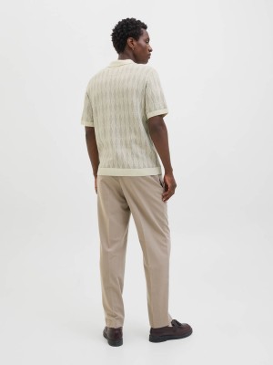 JACK%JONES PREMIUM JPRBLUJUDE KNIT JAQUARD POLO SS Whisper White | Freewear JPRBLUJUDE KNIT JAQUARD POLO SS - www.freewear.nl - Freewear