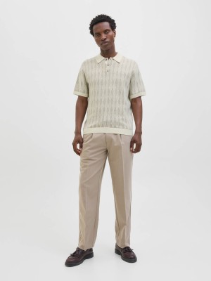 JACK%JONES PREMIUM JPRBLUJUDE KNIT JAQUARD POLO SS Whisper White | Freewear JPRBLUJUDE KNIT JAQUARD POLO SS - www.freewear.nl - Freewear