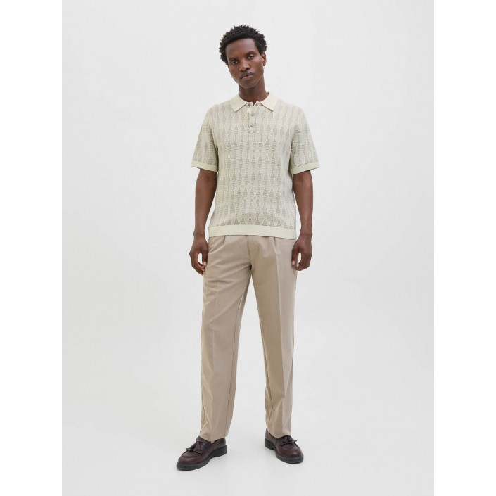 JACK%JONES PREMIUM JPRBLUJUDE KNIT JAQUARD POLO SS Whisper White | Freewear JPRBLUJUDE KNIT JAQUARD POLO SS - www.freewear.nl - Freewear