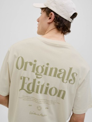 JACK&JONES ORIGINALS JORACAPULCO TYPE TEE SS CREW NECK Antique White | Freewear JORACAPULCO TYPE TEE SS CREW NECK - www.freewear.nl - Freewear
